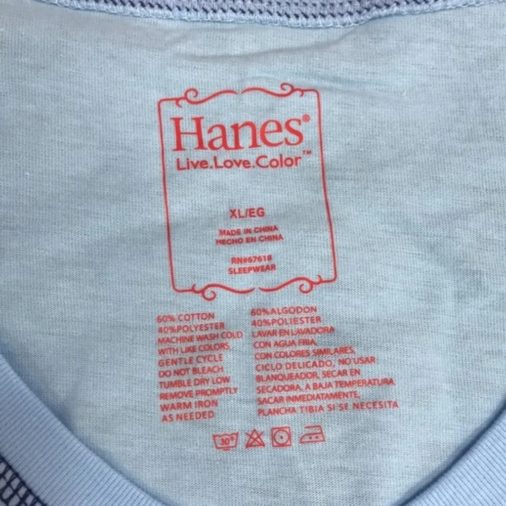 Hanes Long Sleeve Tee & Pant Sleep Set - Picture 4 of 6